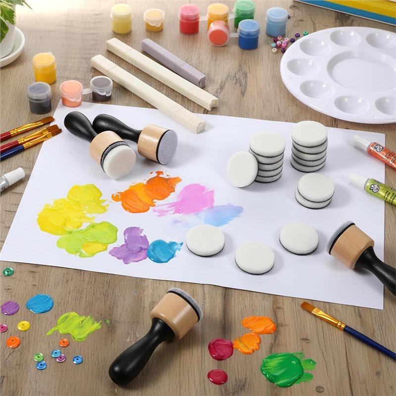 A25F - Für Basteln, Scrapbooking und Kunstbedarf Mini-Tintenmischwerkzeug-Set, 46 Stück Runde Schwämmchen