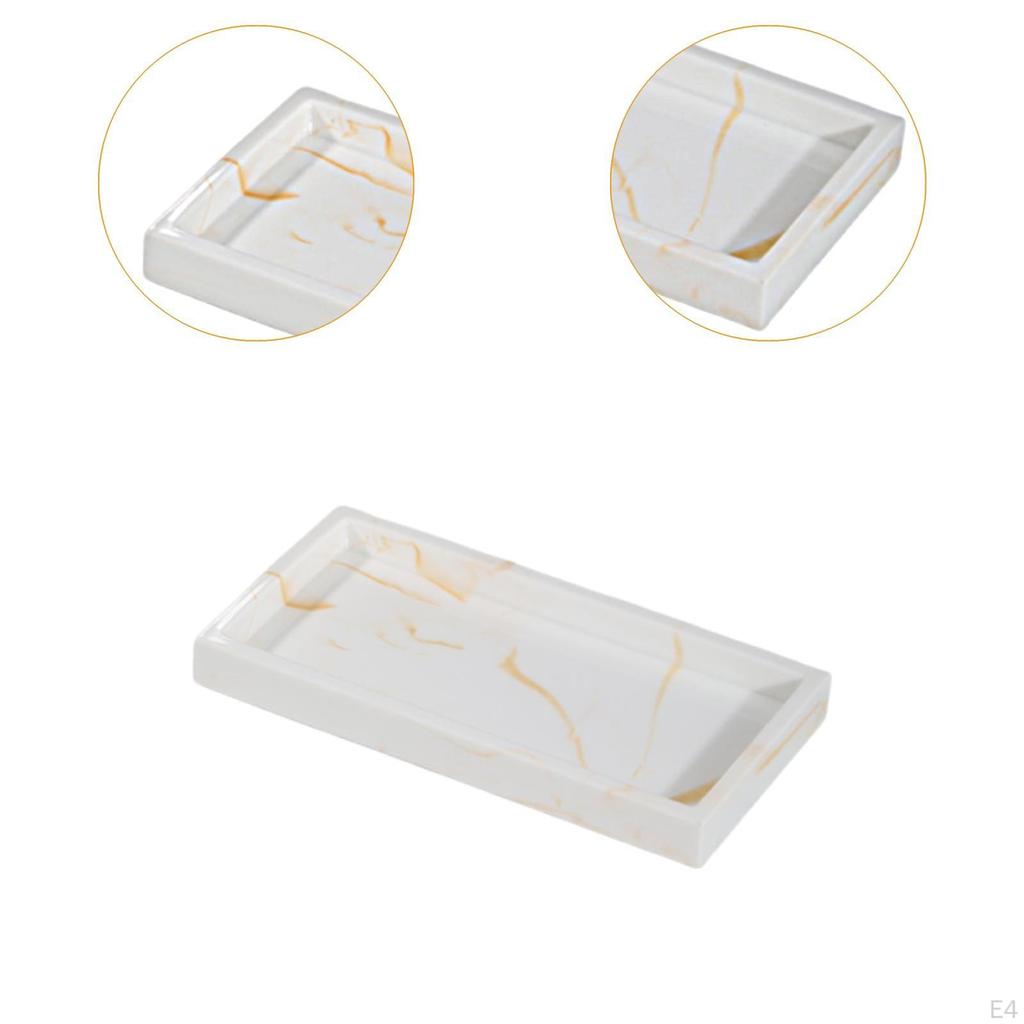 Bathroom Vanity Tray Countertop Organizer Small Fashion Rectangle Jewelry Soap and Sponge