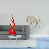 Abstract Fire Animal Statue Resin Flame Figurine Hand Carved Wooden Elephant Sculpture Modern Craft