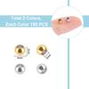 300Pcs 2 Colors 201 Stainless Steel Beads, Round, Mixed Color, 4x3mm, Hole: 2mm, 150pcs/color