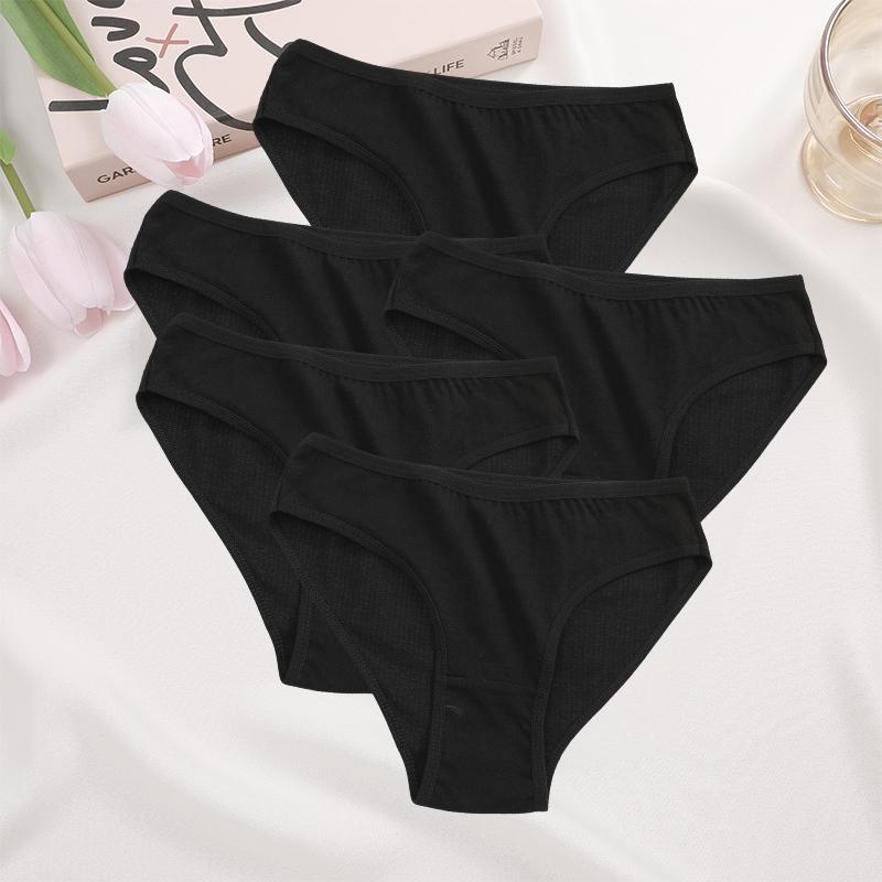 5Pcs Cotton Panties Plus Size Underwear Women Panties Underwear Sexy Female Lingerie Briefs Solid Color Intimate Pantys for Woma