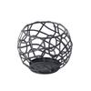 Geometric Metal Candle Holders for Tabletop Decors, Iron Wire Lantern Candle Stand with Round Base for Living Room, Bedsides, or Entryway