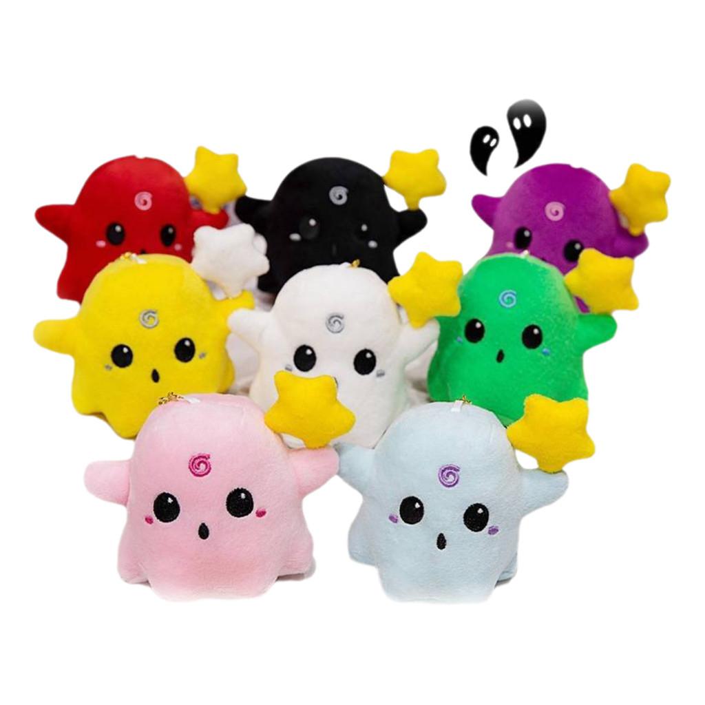 Charming Ghost Plush Backpack Accessory In Various Colors Soft And Cute Short Plush Toy
