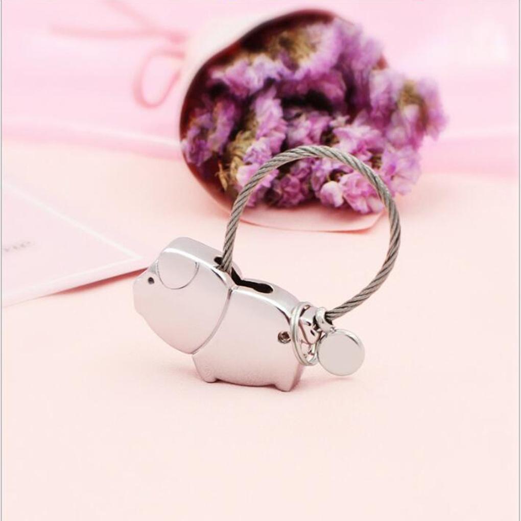 Lovely Pig Keychain Metal Car Key Holder