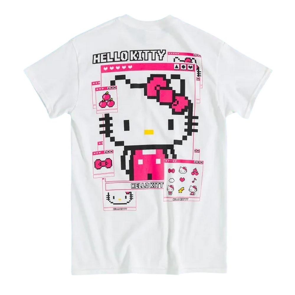 Sanrio Unisex Adult Hello Kitty Pixel Windows Heavyweight T-Shirt