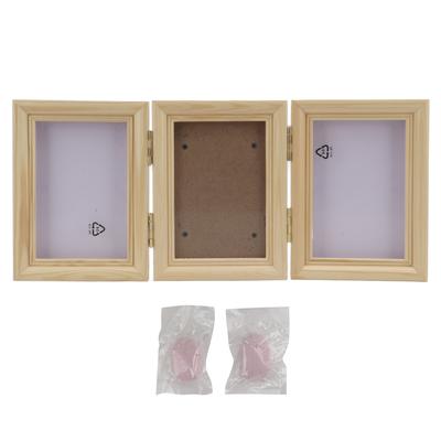 Haustier Pfotenabdruck Andenkenrahmen Holz Haustier Pfotenabdruck Gedenk-Fotorahmen mit Pfotenabdruck Ton Rosa Ton Holzrahmen