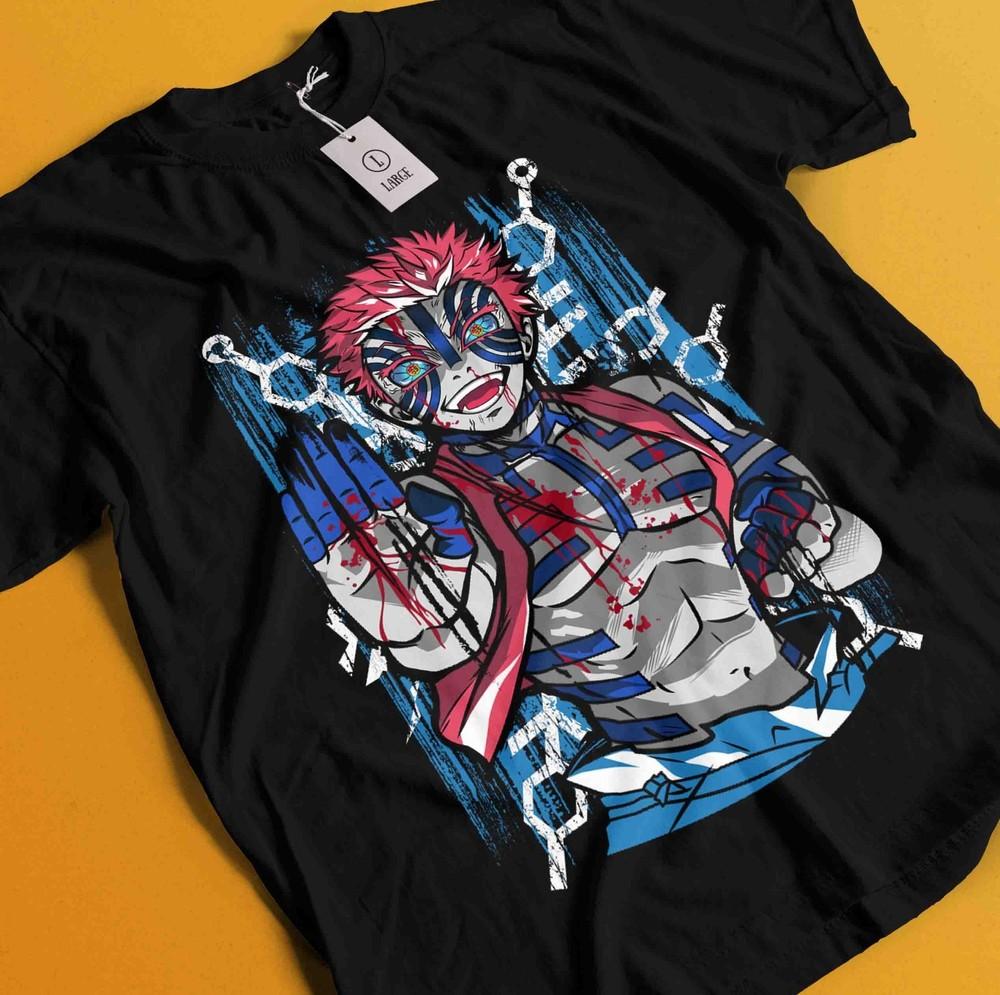 

Рубашка Истребитель демонов Аказа Третья высшая луна Футболка Зеницу Футболка Мудзан Танджиро Дома M