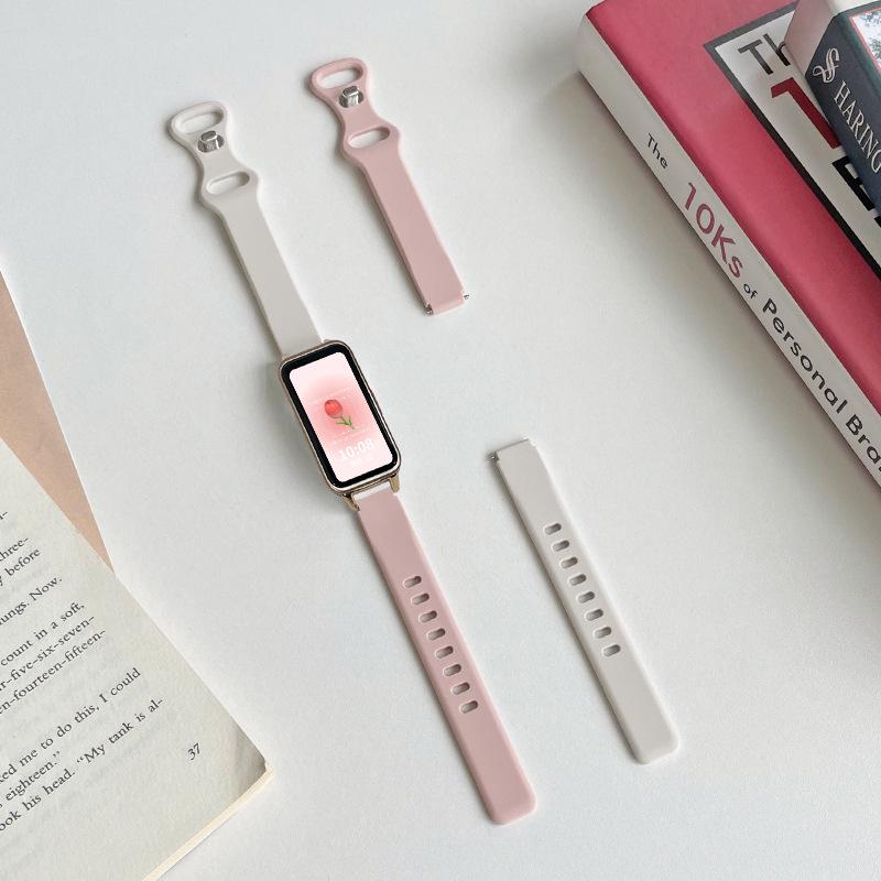 Compatible Silicone Strap for Huawei Band 7/8/9/10 NFC and Honor 6/7, Unisex Wristband