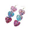 Colorful Mixed Sequin Heart Earrings - Unique European & American Design