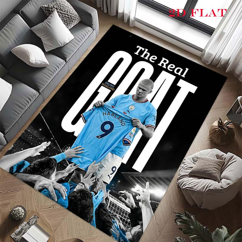 Erling Haaland Player Carpet Rug for Living Room Bedroom Home Sofa Decoration,Kids Play Nonslip Floor Mat