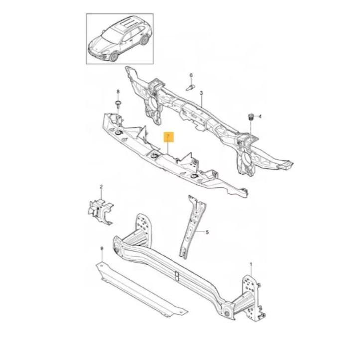 Porsche Cayenne 92A Front Lower Radiator Bracket - Part 95850473100