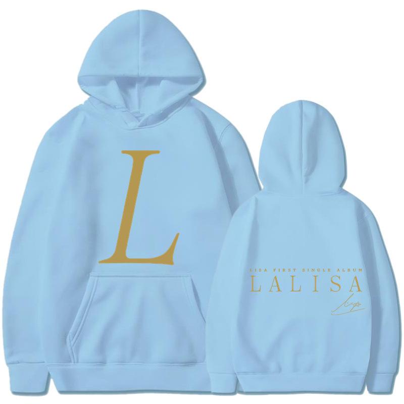 LISA SOLO Debut Album LALISA Surrounding the Same Hoodie Spring Autumn and Winter Kpop Pullover Casual Sweater