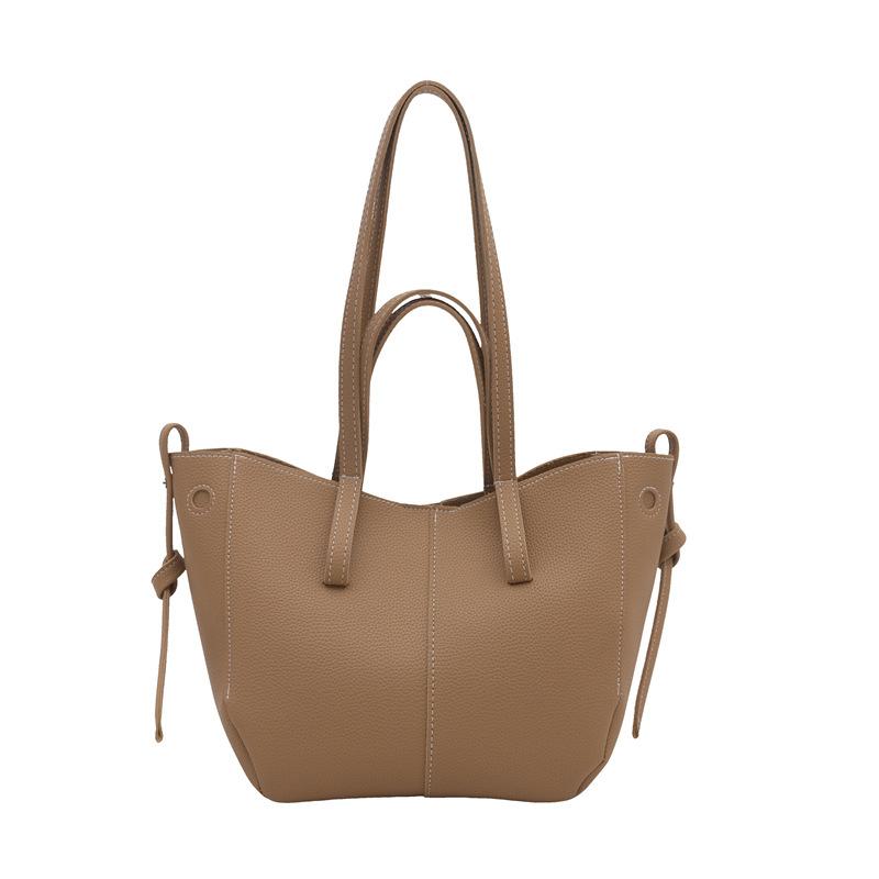 Chic Korean Style Faux Leather Tote Bag for Women, Spacious Structured Shoulder Handbag, Casual Commute Work Bag KTB