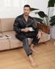 Mcodare Long Top and Bottom Synthetic Gentle on the Relieves Comfortable Loose Perfect for Hospital and More Size Men's Open-Front Pajamas, Sleeves,