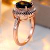 Trendy Black Zircon Crystal Vintage Gold CopperColor Wedding Bands Engagement Rings For Women Men Minimalist Jewelry