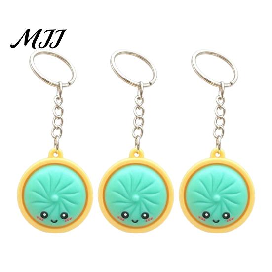 Bag Accessory Keyring 3Pcs Mini Dumpling Keychain Pendant, Soft Food Charm Cartoon Pastel Color Snack Accessories for Bags Car Keys School Gym