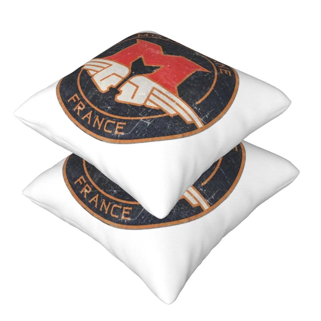 Motobecane Retro Badge 2 Pcs Square Pillowcase Pillow Cover Cushion Decor Comfort Throw Pillow For Home Sofa
