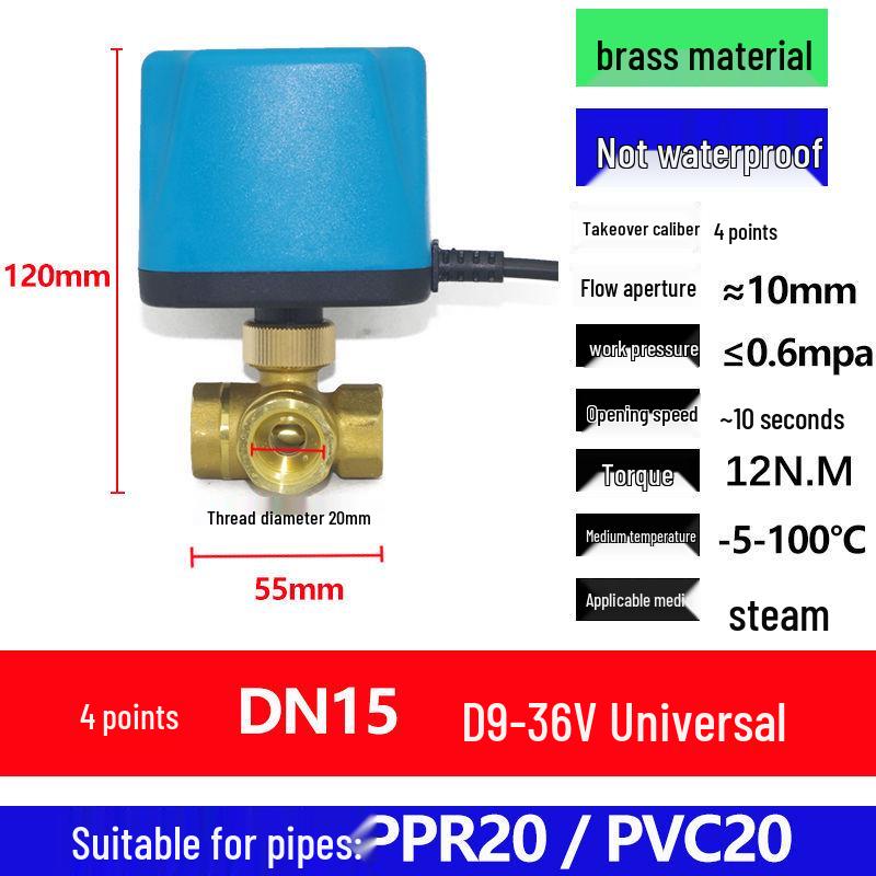 Valvola a Sfera Elettromagnetica Solare per Controllo della Temperatura: ADC 12V/24V/220V, A Due Vie/Tre Vie, Normalmente Aperto/Chiuso.