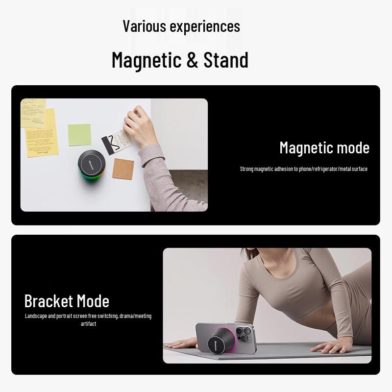 Newsmy Magnetic Portable Bluetooth Speaker with Phone Holder
