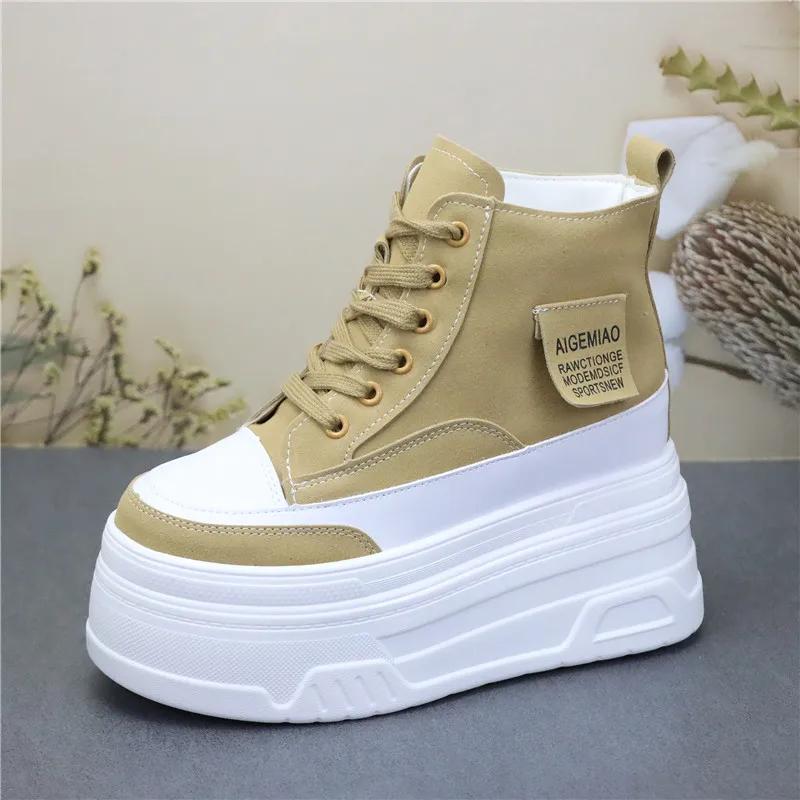 Fashion 14cm Women Ankle Boots Platform Wedge Sneakers Boots Spring Autumn Summer Boots Shoes for Women Booties