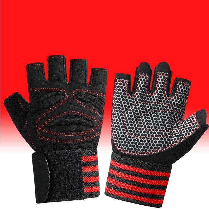 Unisex Half-Finger Gym Gloves with Wrist Support
