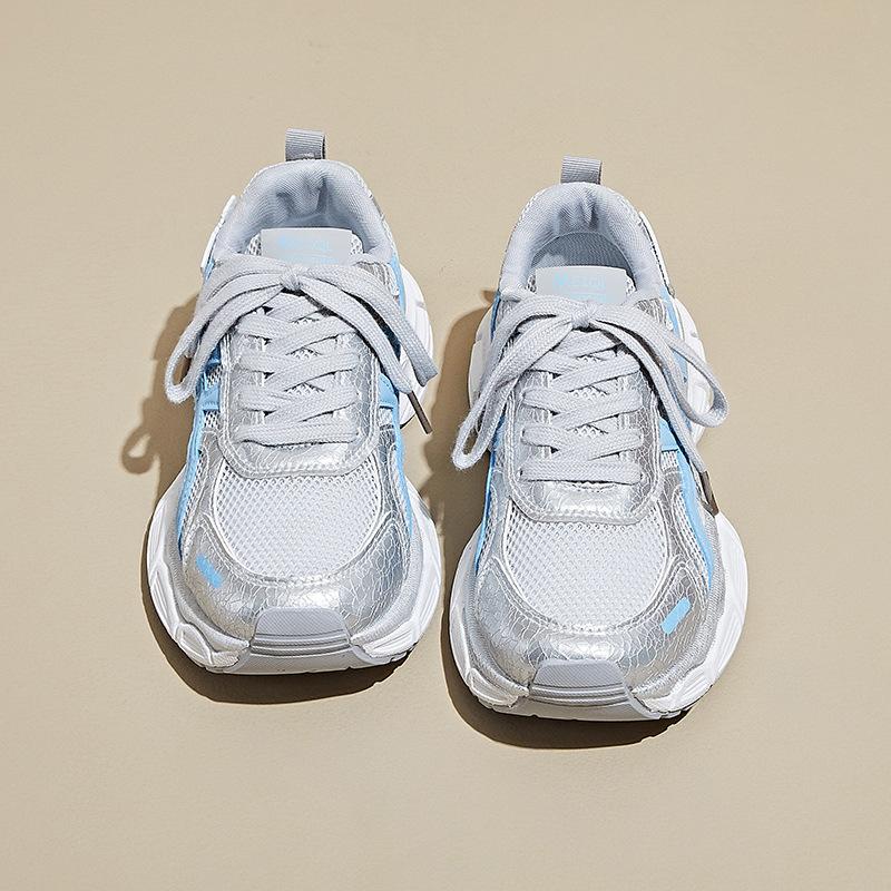 

Thick-soled dad shoes women s 2025 new summer popular mesh breathable casual shoes versatile and lightweight sports shoes 40 синий