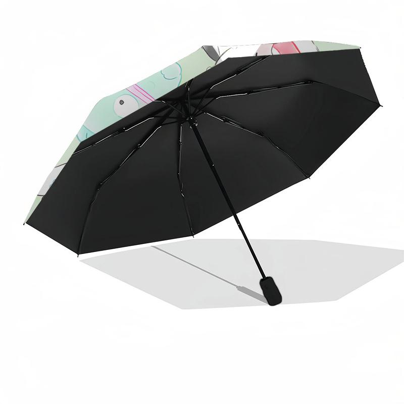 Sanrio Automatic Open/Close Umbrella-Cute Umbrella with Cute Design, Portable 3-Fold Compact Umbrella for Men & Women, Halloween Christmas G