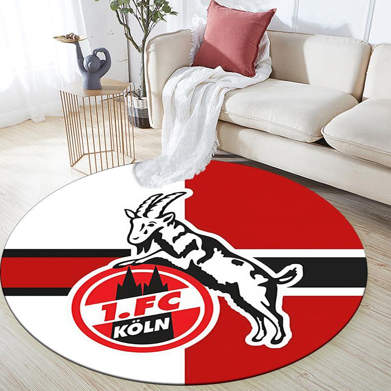 1. FC Köln Round Area Rug,Carpet Rug for Living Room Bedroom Sofa Playroom Decor,Non-slip Floor Mat