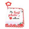 My First Photo Album Strawberry Pattern Soft Cloth Photo Book with Safe Mirror for 17 Photos