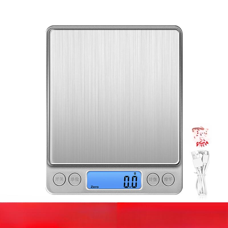 Kitchen Scale Coffee Scale Small Household Food Grams Weight Scale Food Baking Stainless Steel Grams