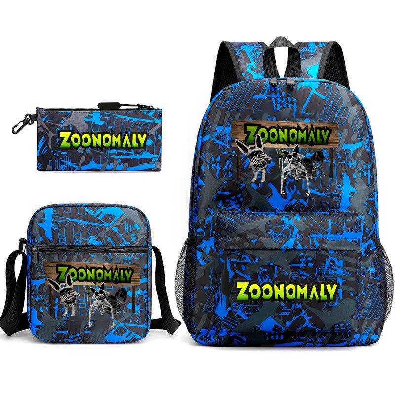 Deformed Zoo Surrounding Primary School Students Schoolbag Trend Starry Sky Backpack Leisure Three-piece Set