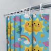 Solar System Shower Curtain With Happy Sun And Planets Blue Bath Decor