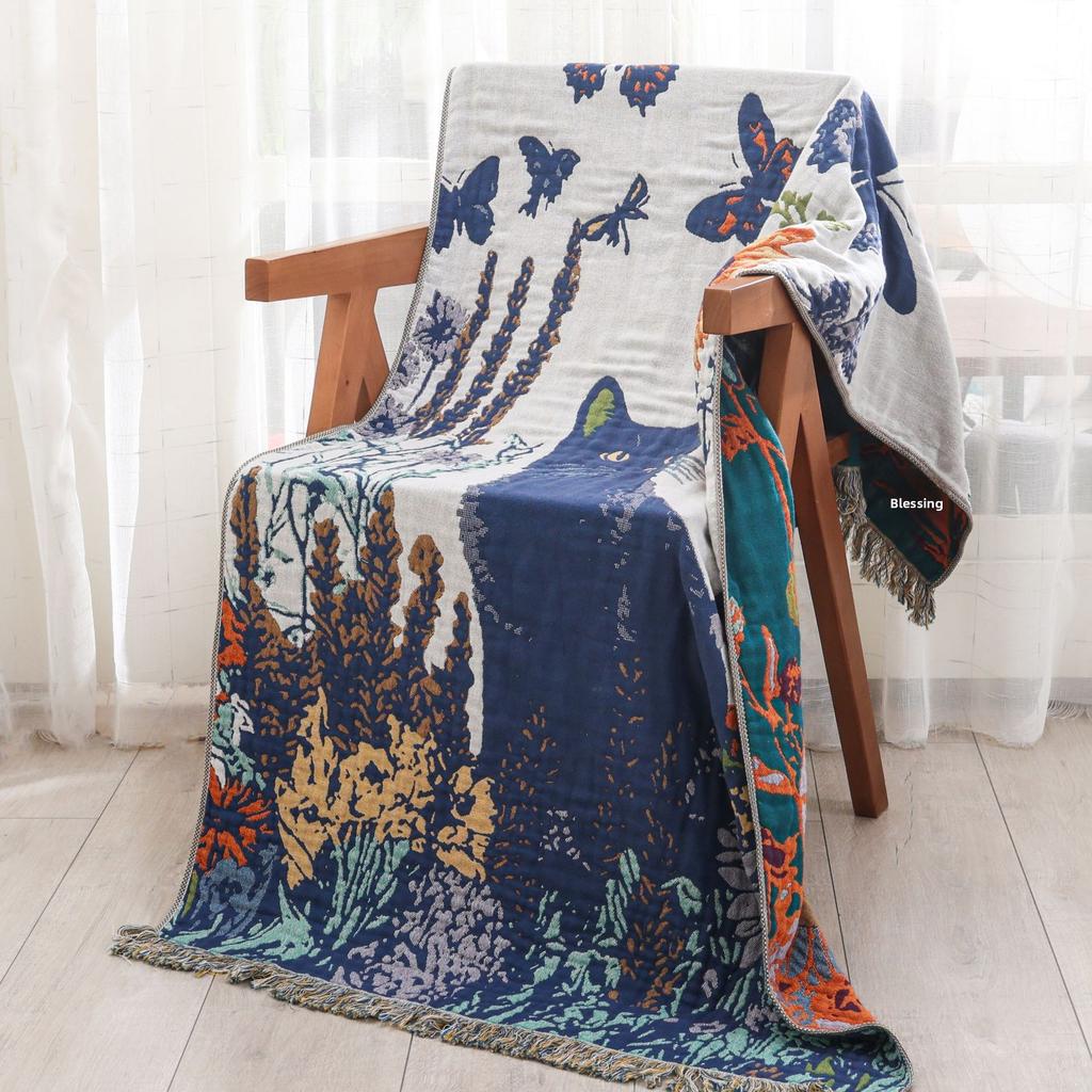 New Style Pure Cotton Gauze Jacquard Edge Binding Extra Large Thickened Absorbent Quick-Drying Bath Towel for Couples Family Use