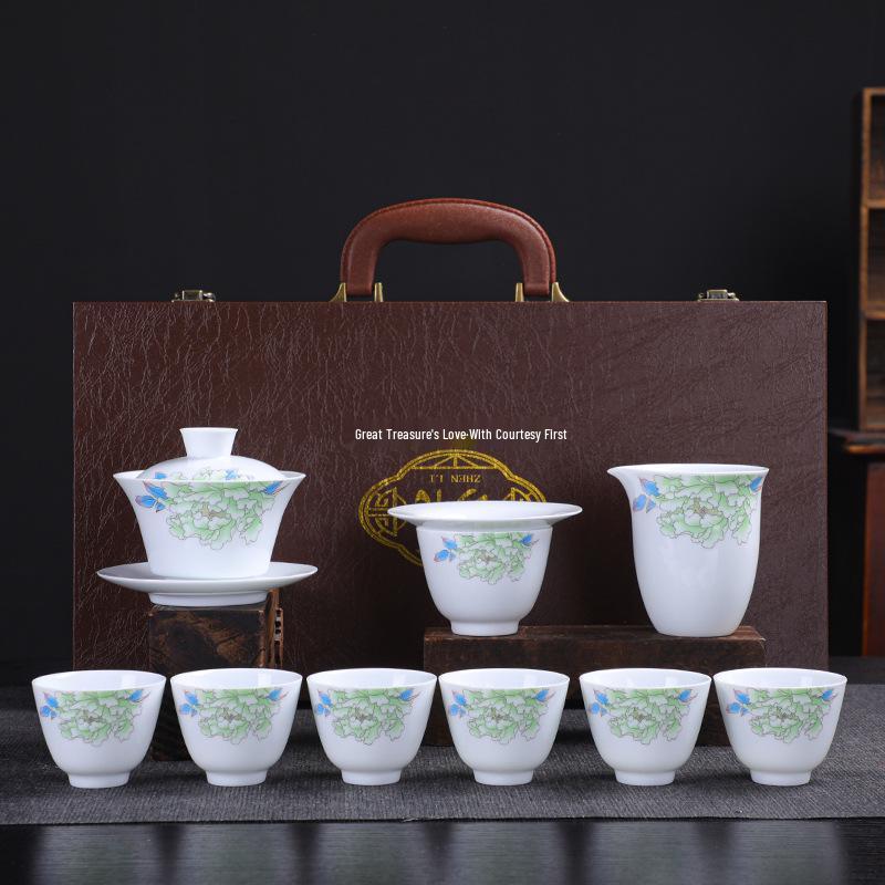 Panda Gaiwan Chinese Porcelain Tea Set - Elegant Gift