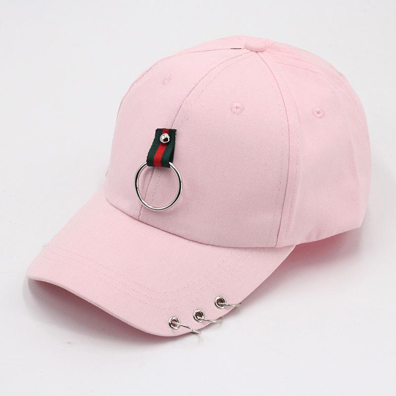 Dad Hat Creative Piercing Ring Baseball Cap Punk Hip Hop Caps Cotton Adult Casual Solid Adjustable Unisex Caps