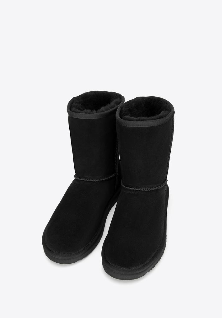 Wittchen Women's Suede Ankle Boots With Wool Lining, Black, Black Suede Leather