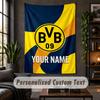 Personalized Wall Tapestry,Borussia Dortmund Custom Text, Soft Fabric Wall Art For Indoor Decoration