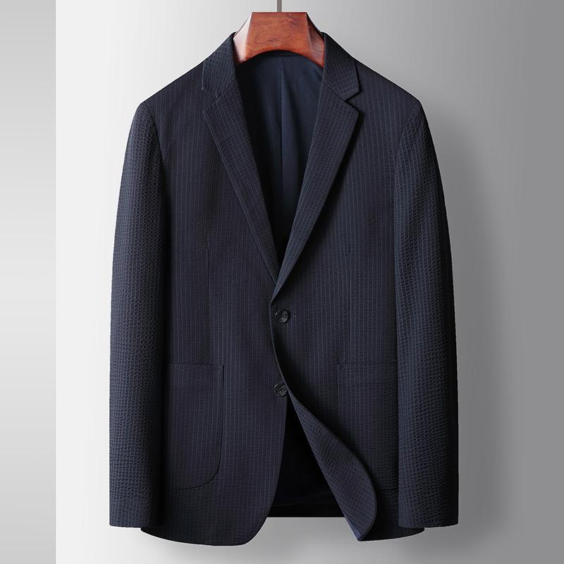 Men's Casual Suit Spring and Summer Thin Light Luxury Business Single West Solid Color Non-ironing Youth Micro-elastic Convenience Jacket