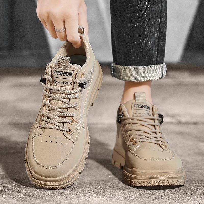 Autumn Men‘s Workwear Style Martin Boots Casual Sports Work Waterproof Thick-Soled Wear-Resistant High-Top.