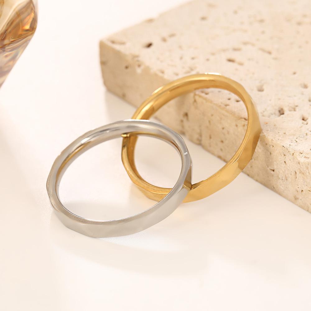 s/Stainlesss Steel Thin Ring Women Men Minimalist Trendy Multi-faceted Geometric Rings Couple Jewelry Wedding Gift