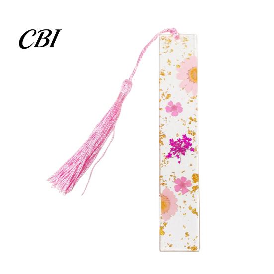 Unique Gift for Friends Dried Flower Resin Bookmarks with Tassels, Double-Sided Magnetic Durable Page Markers Book Lovers Friends, Pretty and Increase