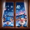 Christmas Decorative Glass Sticker Snowflake Snowman Blue Crystal Ball Theme Non-residue Window Decal for Xmas Party Home