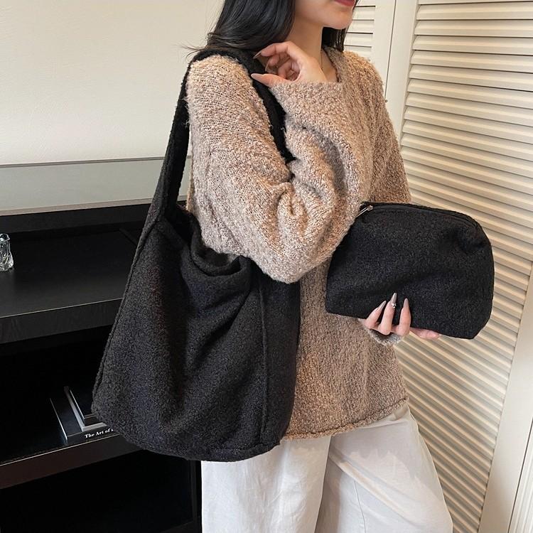 Fashion autumn and winter large-capacity mother and child tote bag women's versatile texture casual cloth bag