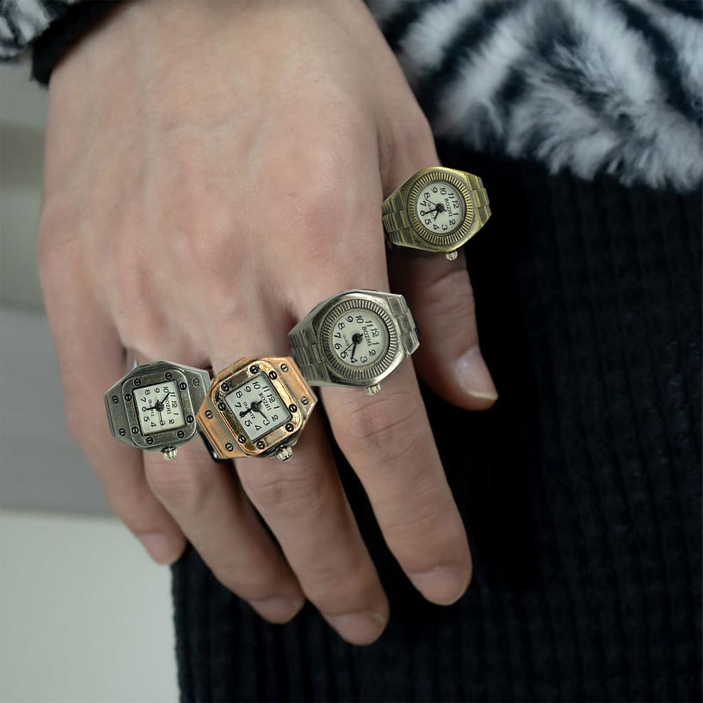 Punk Finger Ring Watch Elastic Wear-resistant Unisex Finger Watch For Anniversary Mini Size Gift For Student Birthdays Christma