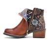 Johnature Genuine Leather Retro Shoes Women Short Boots Round Toe Patchwork Handmade Ankle Boots