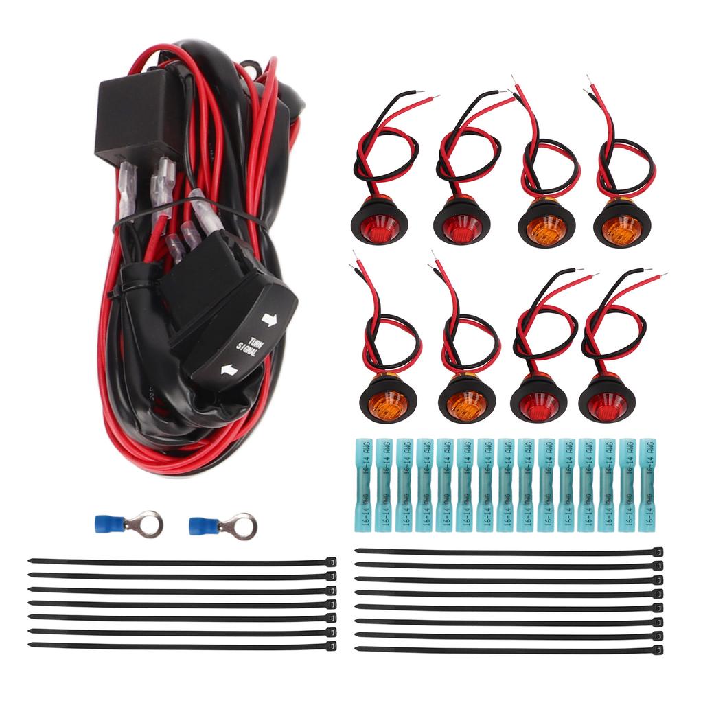 UTV Turn Signal Rocker Switch ATV Street Legal Lighting Kit Turn Signal Flasher Relay Harness