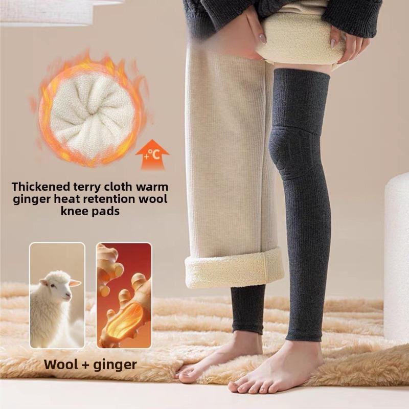 Wool Knee and Leg Protectors, Long Sleeves, Cold-proof and Anti-slip Thigh Socks, Warm Knee and Leg Protectors, Over-the-knee Socks