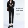 Women's High-Waist Slim Fit Black Cigarette Pants (2025 Spring Collection)