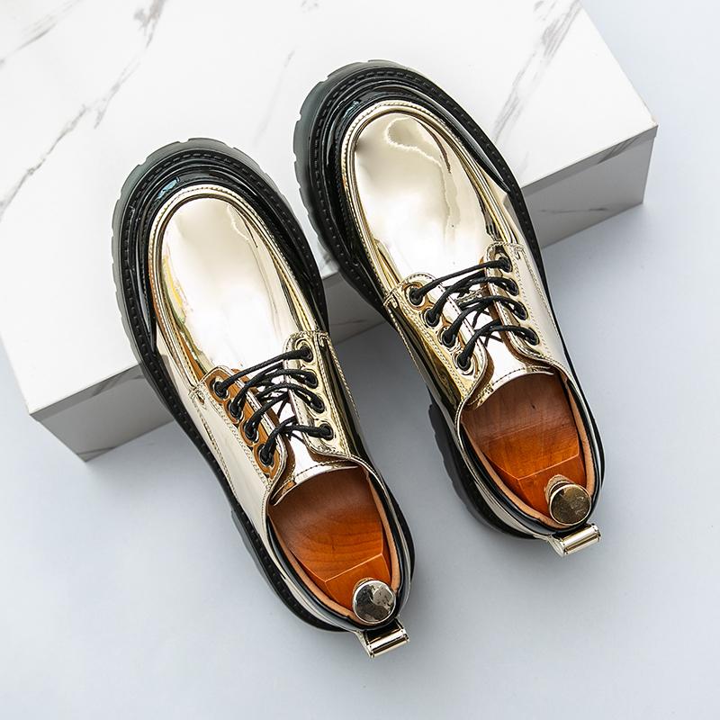 Fashionable Thick Soled Men Leather Oxford Shoes Classic British Style Leather Casual Shoes High-quality Men Urban Elegant Shoes