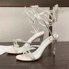 Frühling und Sommer Damen High-Heeled Sandalen Schlangenform Schmetterling Blume Diamant Stiletto-Absatz Sandalen Hohe Absätze
